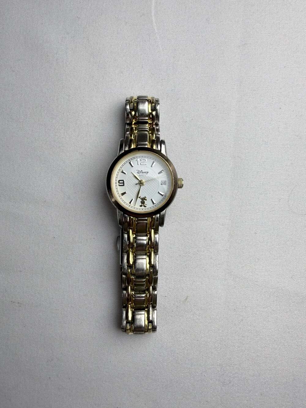 Quiet Luxury Vintage Glam Disney Time Works Mickey Mouse Two-Tone Quartz Watch w